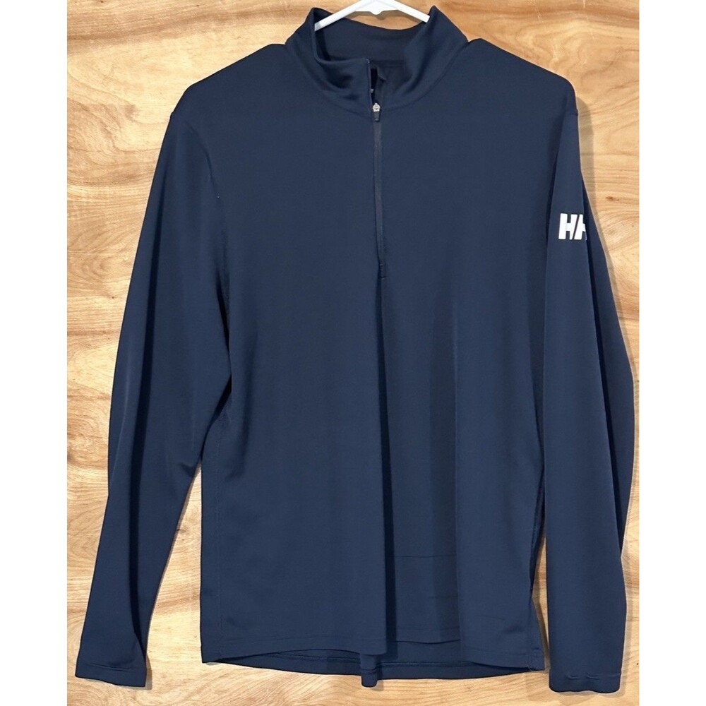 Helly Hansen Pullover Mens Large Blue Quarter Zip Lightweight Outdoor Adult READ